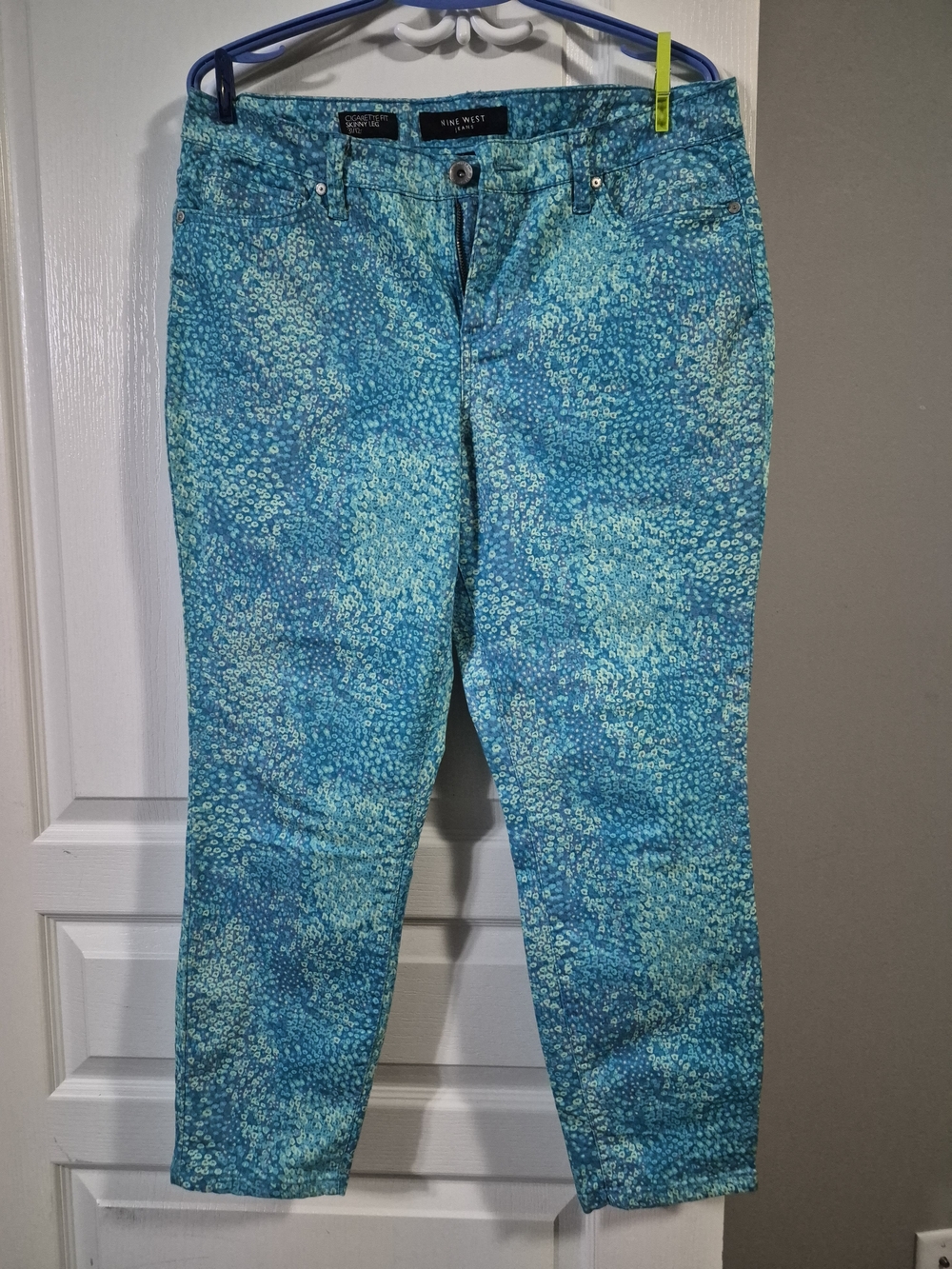Nine West Teal Blue Patterned Women's Jeans